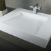 DAX Solid Surface Rectangle Single Bowl Wall Mount Bathroom Sink  White Finish  23-5/8 x 18-1/2 x 3-15/16 Inches (DAX-AB-1379) - B07DWBRG33